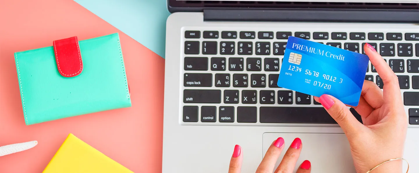 website-security Woman securely entering credit card on online website