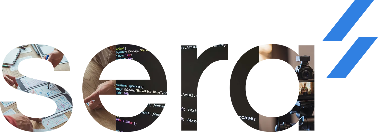 Sera logo with image within words