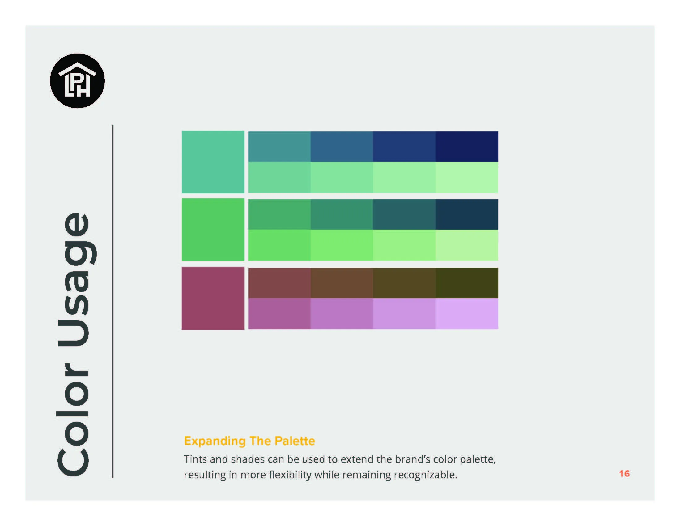 LPH_Brand Guidelines_Revised_1-18-22_Page_16 lph brand guidelines color usage