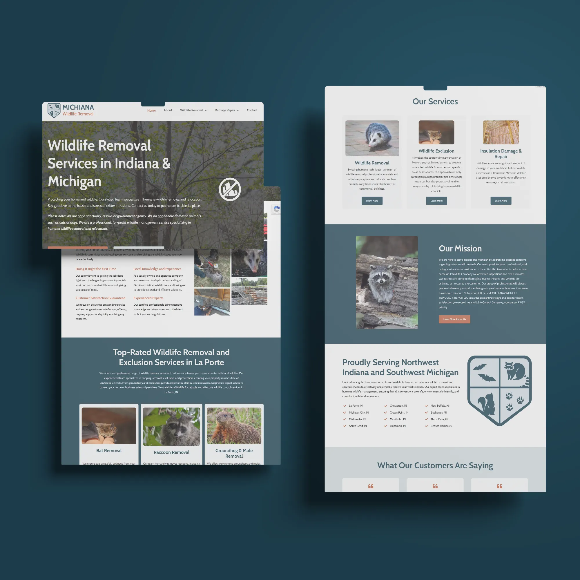 Clean-Website-Page-Mockup—Michiana-Wildlife Michiana Wildlife Website Mockup