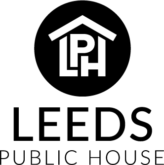 Leeds Public House logo in black and white