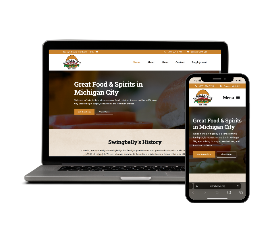 Swingbelly’s Website Mockups on Desktop and Mobile Swingbelly's Website Mockups on Desktop and Mobile