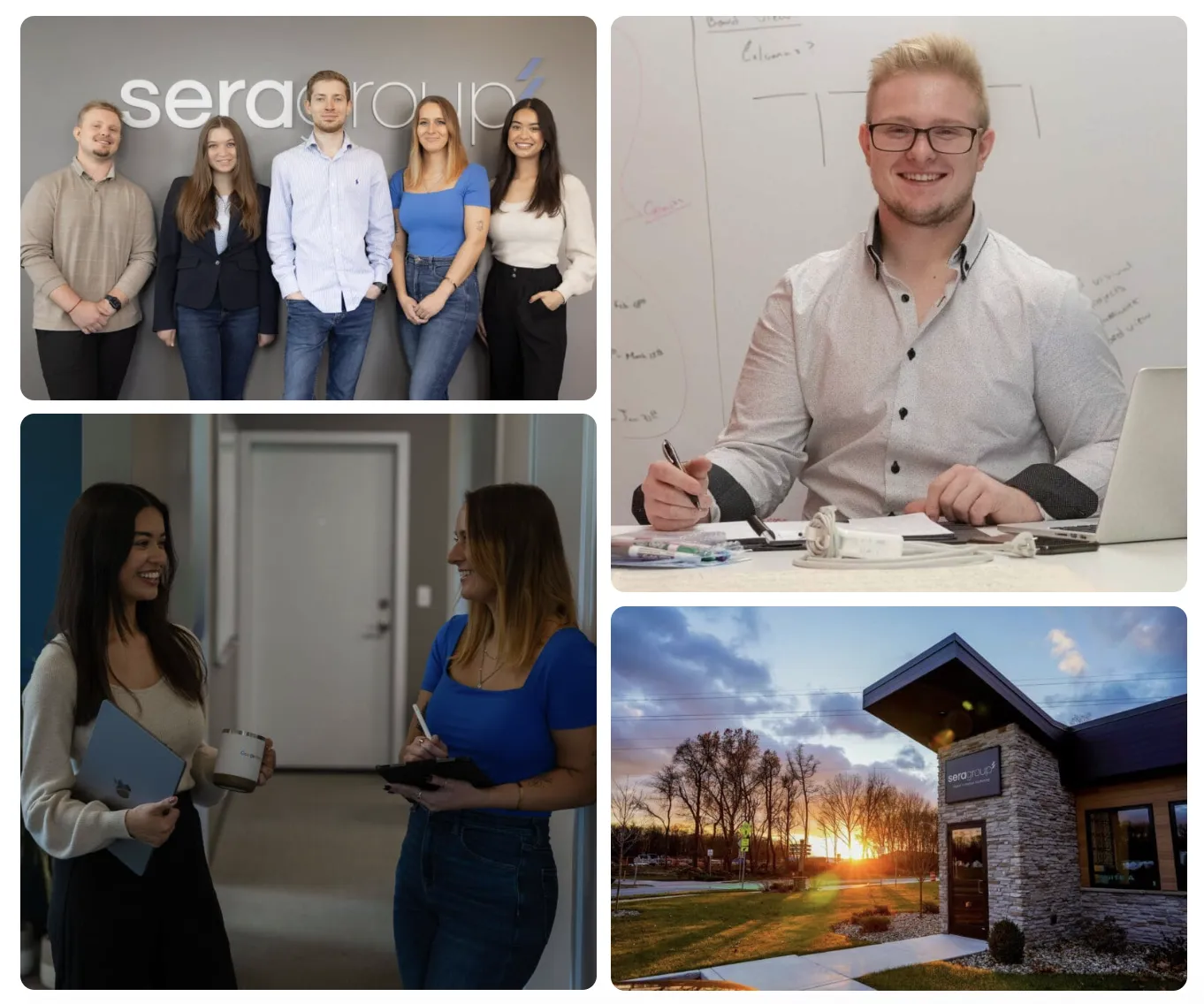 Sera Group Collage with team and office photos Sera Group Collage with team and office photos
