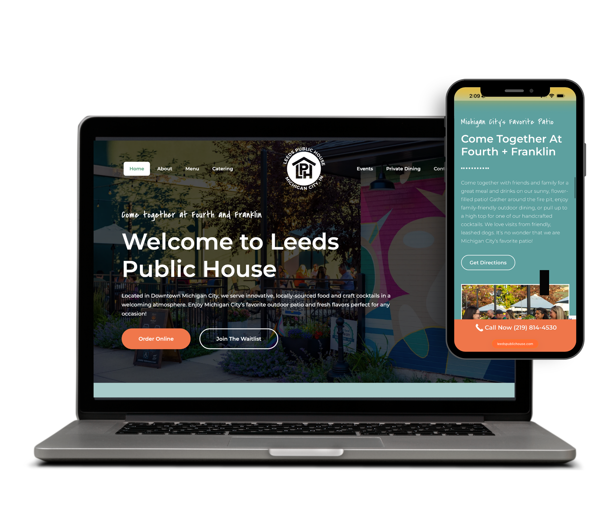 Melt Kitchen La Porte Website Mockups