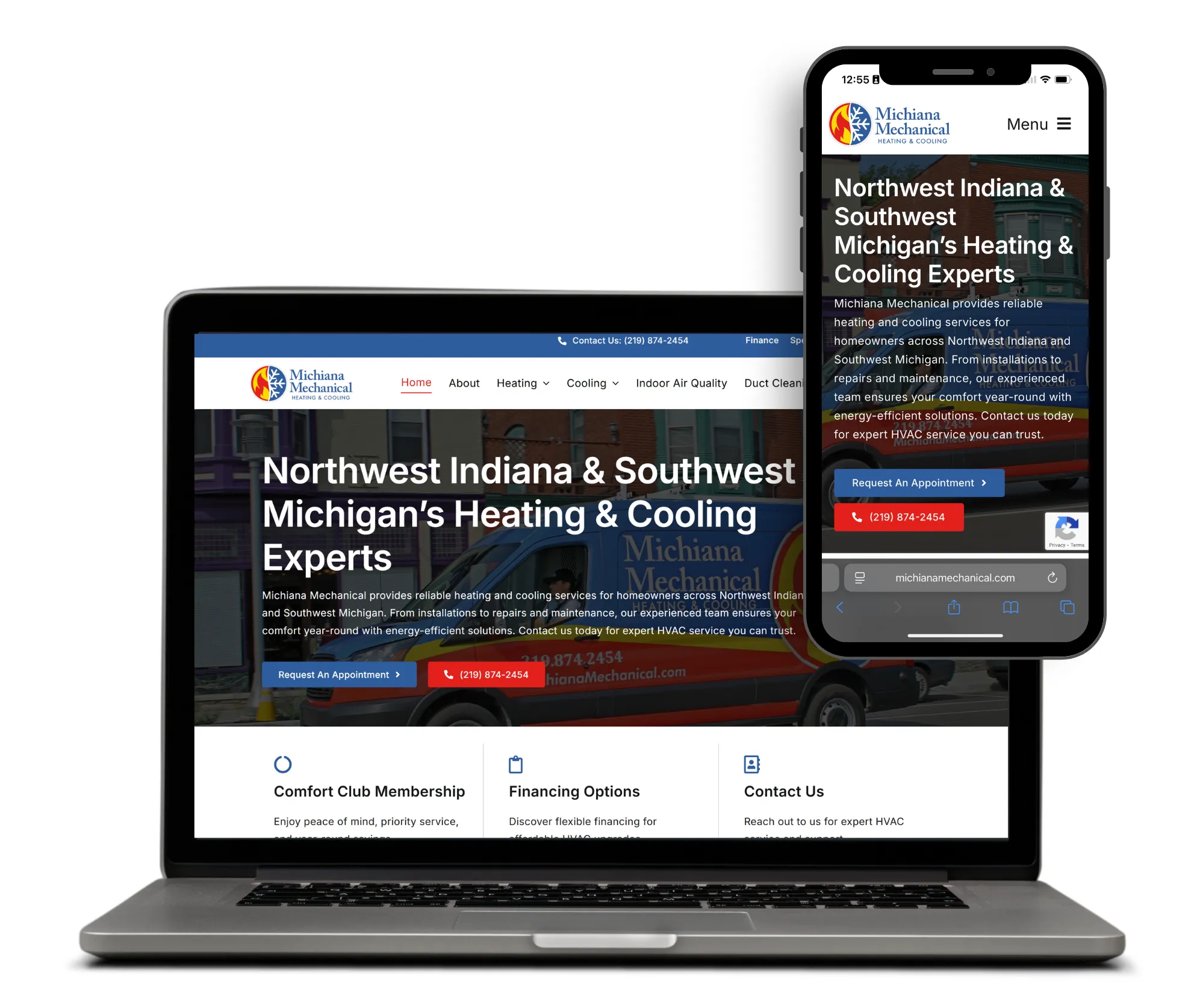 Michiana Mechanical Website Mockup 2025