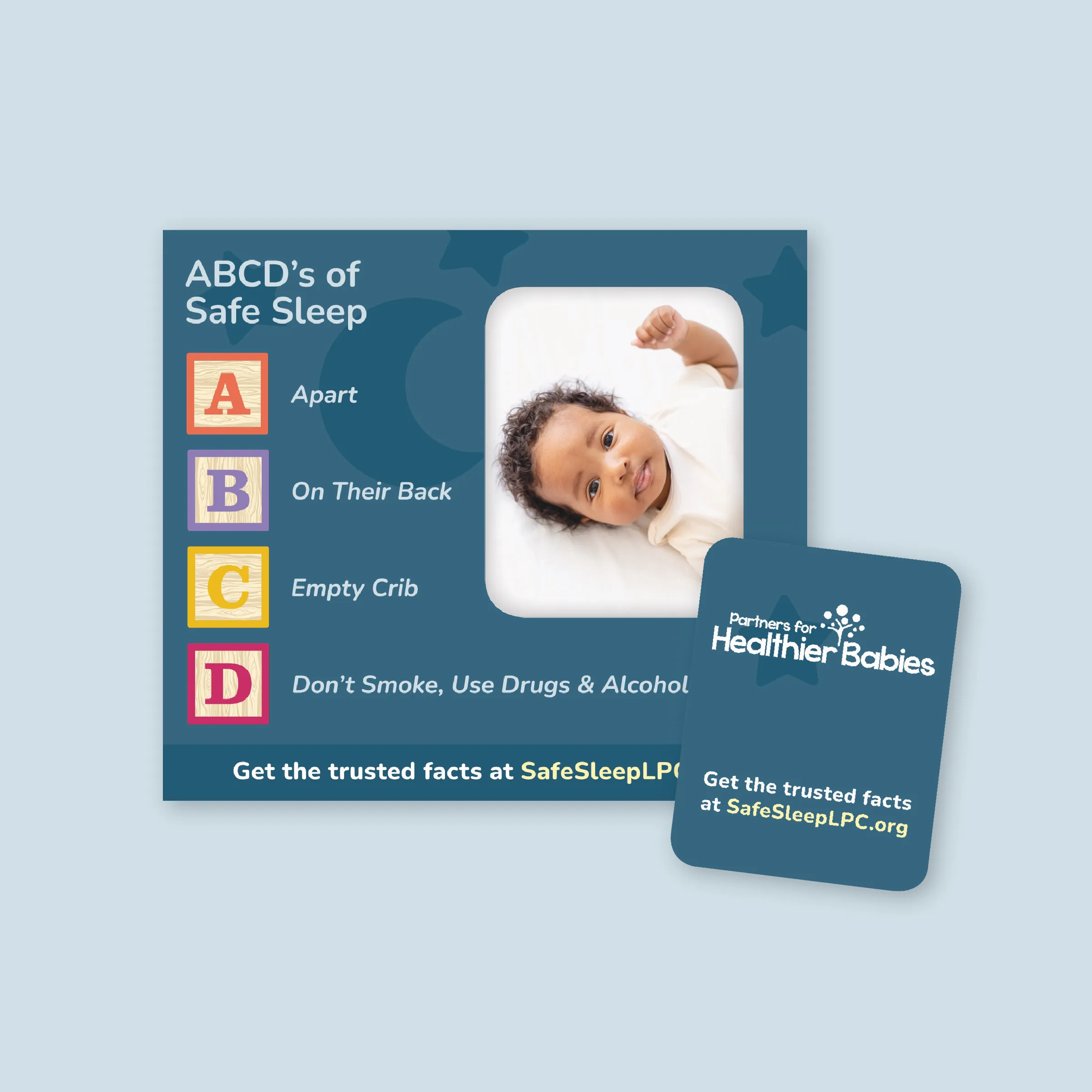 Magnet Safe Sleep LPC refrigerator magnet with infant safe sleep guidance